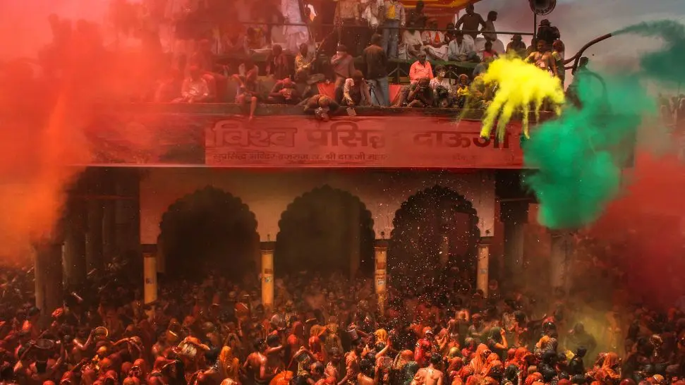Mathura  is one of the best places to celebrate holi in India 