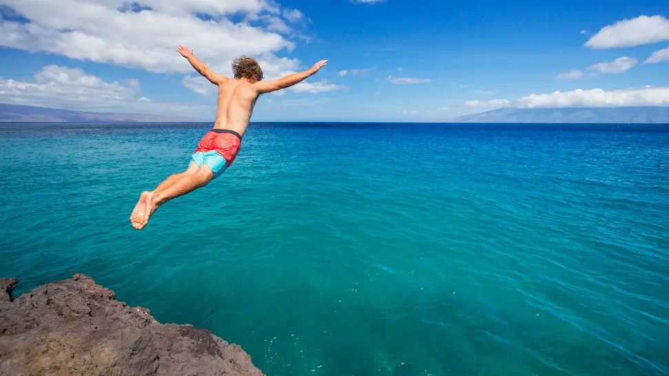 cliff jumping