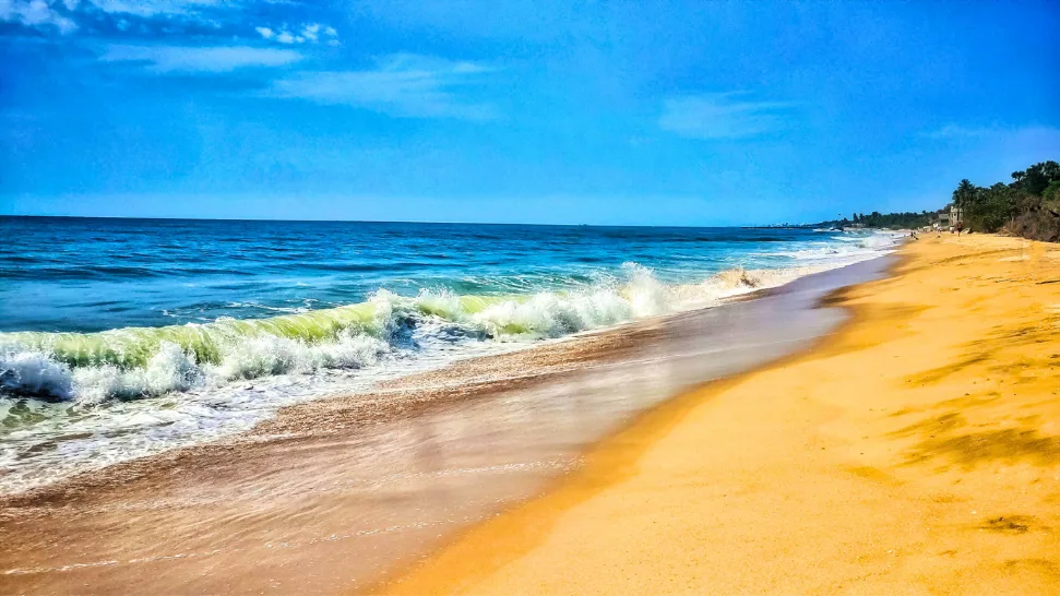 Mahe Beach is one of the most popular beaches in India