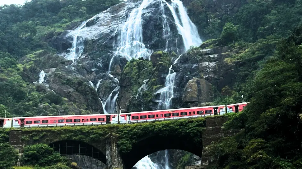 Mumbai to Goa Konkan Railway scenic coastal train journey