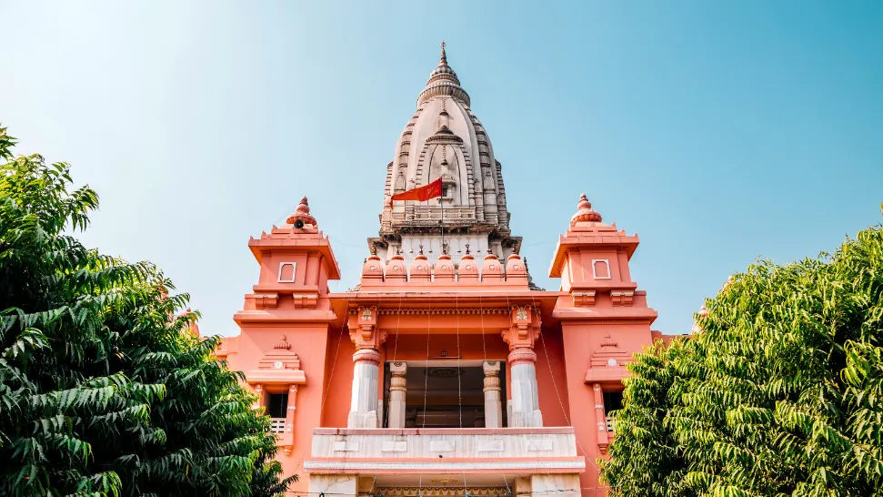 White marble New Vishwanath Temple inside Banaras Hindu University