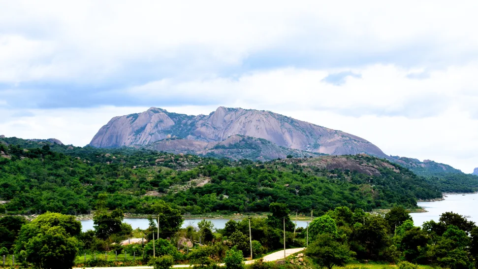 Panoramic view from Savandurga monolith near Bangalore Karnataka