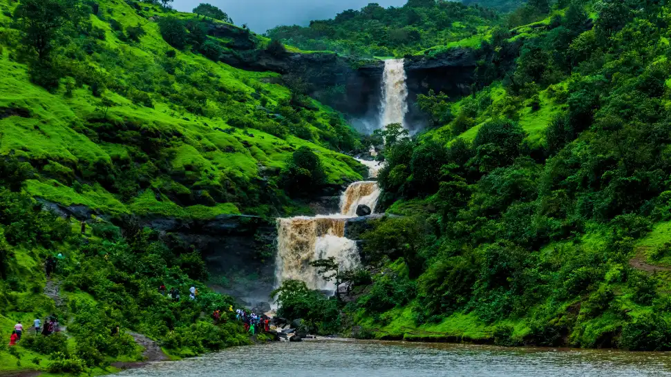 Igatpuri hill station near Mumbai with Sahyadri mountains and cloudy weather
