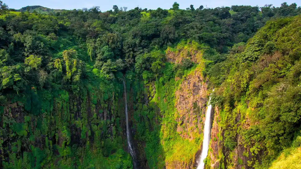 Satara hill station region near Mumbai with Kaas Plateau and waterfalls