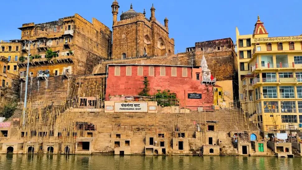 Panchganga Ghat with Bindu Madhav Temple on the Ganges riverfront