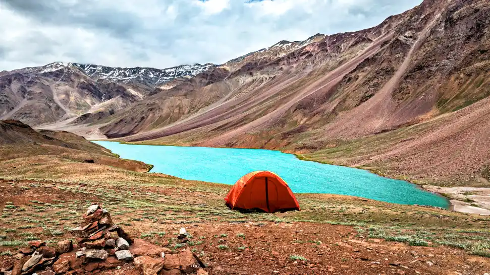 Camp at Chandratal Lake is one of The Best Places to visit in Spiti Valley