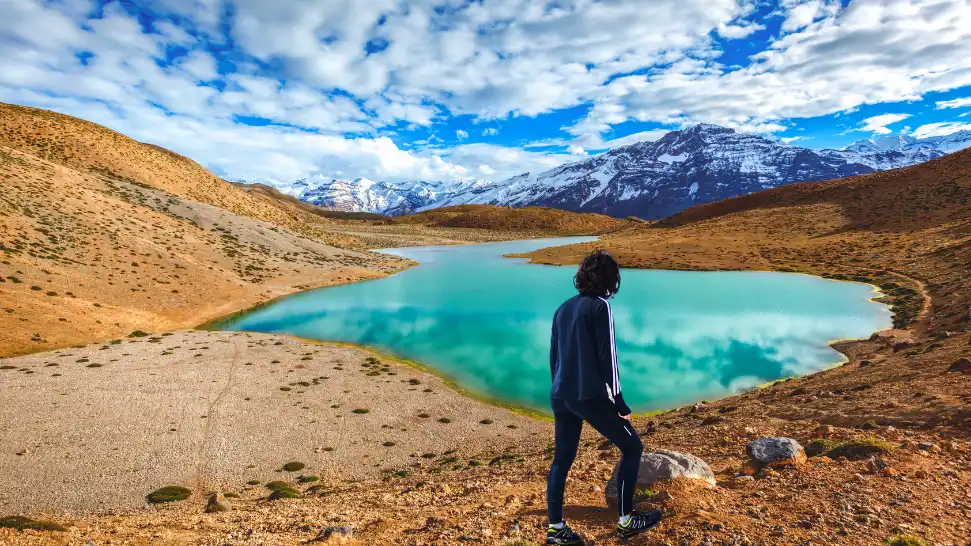 Trek to Dhankar Lake is one of The Best Places to visit in Spiti Valley